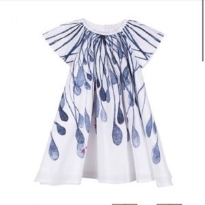 Catimini Paris White Poplin Print Dress